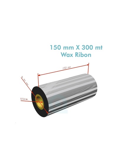 Premium Wx-10fbk Standart Wax Ribbon 150mm X 300m 1 İnç Outside Barkod Yazıcı Ribonu Bkkb Rb00016 Pluscopy
