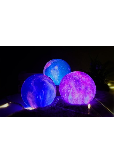 3D Galaksi Gezegen Gece Lamba 6 Renk Değiştirir 15Cm Çok Renkli