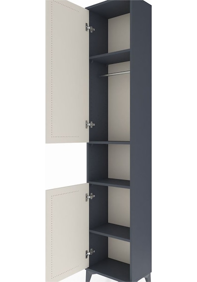 Arges Dolap 4 Raflı 2 Kapaklı Tek Askılı 44x30x221 Antrasit-aytaşı Antrasit