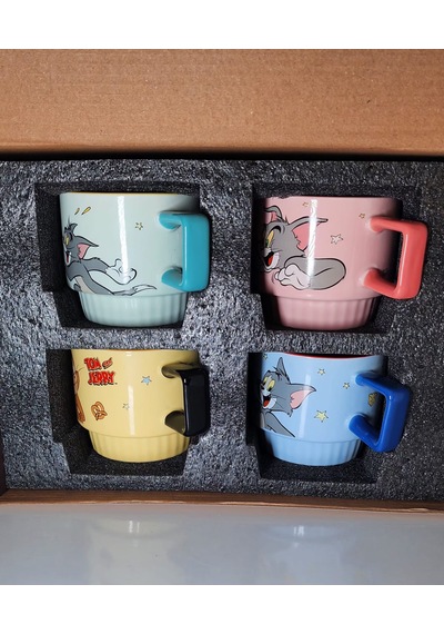 Tom Ve Jerry Kupa -mug Seti 4'lü Çok Renkli