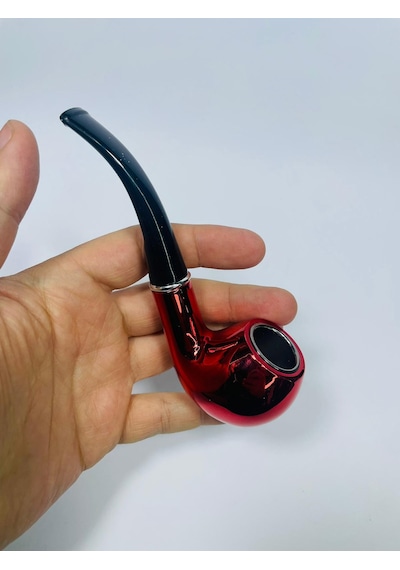 Alcan Fosforlu Kırmızı Filitreli Pipo //12cm