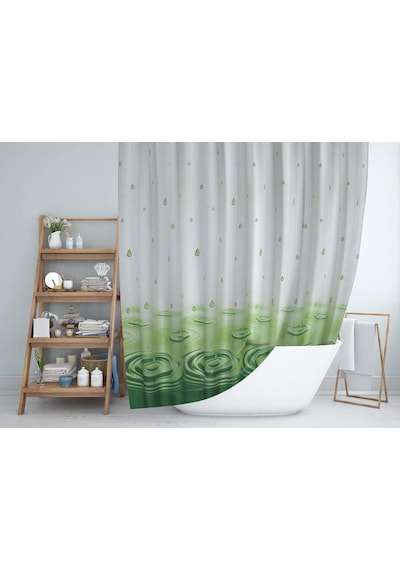 Zethome Jackline Banyo Duş Perdesi 5020 Tek Kanat Yeşil 1x120x200 Yeşil