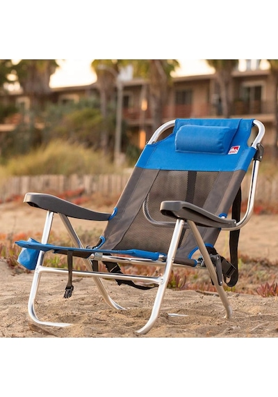 Beach Star Light Alüminyum 5 Kademeli, Tam Yatar Pozisyon, Plaj Şezlong Sandalye Mavi