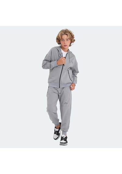 Slazenger LOCAL IN Unisex Çocuk Eşofman Takımı Taş Gri