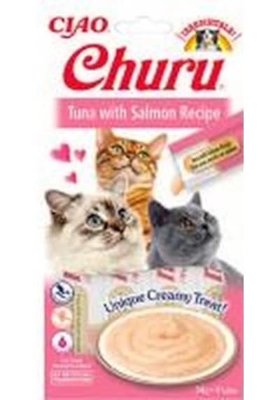 Ciao Churu Cream Ton Balıklı ve Somonlu Kedi Ödül Kreması 4 x 14 G