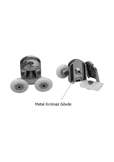 Duşakabin Tekerleği Rulman Metal Gövdeli 8 Li Set Teker Çapı 22 M Krom