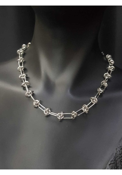 Vog Vip Çelik Xuping Punk Rock Dikenli Düğüm Unisex Hip Hop Kısa Yaka Boyun Zinciri Choker Beyaz