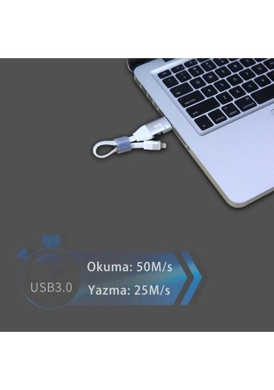 Bix IData Pro Micro Sd Kart Okuyuculu Apple iPhone Uyumlu Şarj Kablosu (514862085)