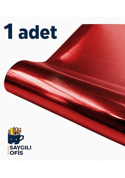 Saygılıofis Aynalı Metalik Fon Kartonu 50x70cm Kırmızı