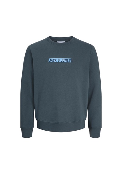 Jack & Jones Jjmunk Erkek Bisiklet Yaka Sweatshirt Rahat Günlük Mavi