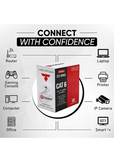 305m Cat6 Cat 6 Kablo - 23 Awg - Ethernet İnternet Kablosu Cat 6e 39215218
