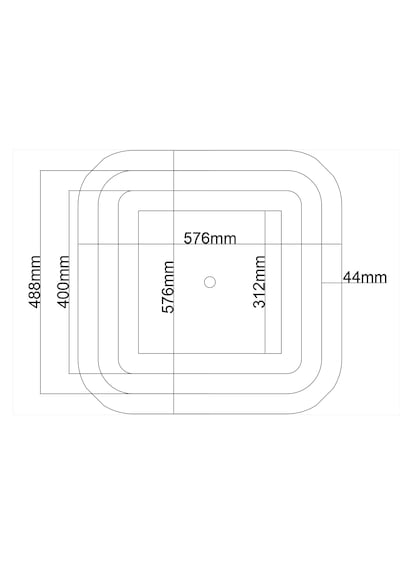 Motifpiyer Lamba Tavan Göbeği Düz-4k-model-kare-egri-56cm-2 Adet Beyaz