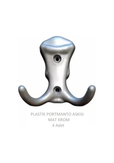 Adilon.Ist Askı, Plastik 4 Adet Mat Krom Askı, Mobilya Dolap, Portmanto Ask