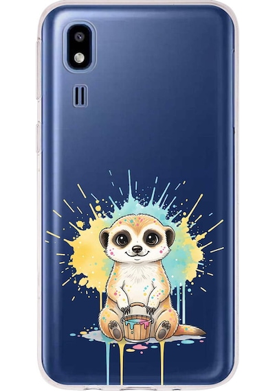 Samsung Galaxy A2 Core İle Uyumlu Splash Mirket Tasarımlı Şeffaf Silikon Kılıf Şeffaf