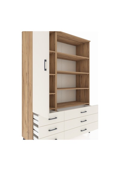 Hyperion Dolap 8 Raflı 6 Çekmeceli Tek Kapaklı 132x44x195 Çam-aytaşı/aytaşı Aytası/aytası Hyperion Dolap 8 Raflı 6 Çekmeceli Tek Kapaklı 132x44x195 Çam-aytaşı/aytaşı Aytası/aytası