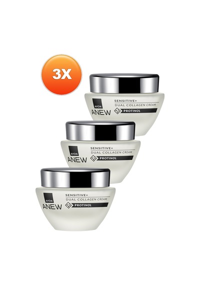 Avon Anew Sensitive+ Çift Kollajen Krem 3 x 50 ML