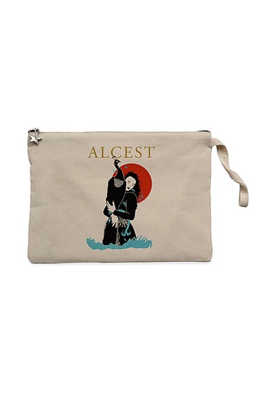 Alcest İllustrator Krem Clutch Astarlı Cüzdan / El Çantası Krem
