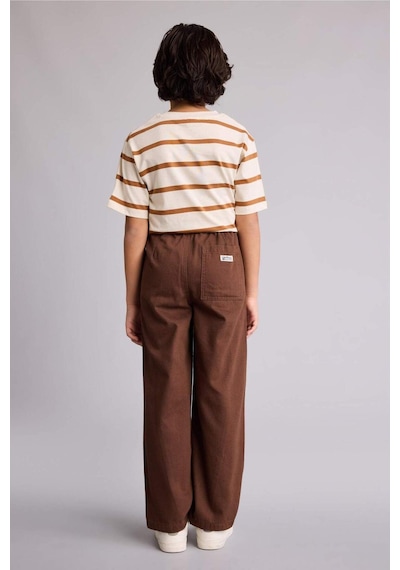 Defacto Barrel Fıt Düz Paça Gabardin Pantolon Erkek Çocuk G8336a826spbn254 Kahve-bn254