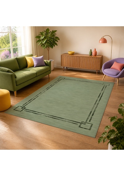 Kartela Halı Seno Halı Kaymaz Taban Makinede Yıkanabilir Halı Adaçayı Yeşili - 200 X 300 Cm