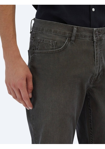 Kip Kahverengi Slim Fit Denim Pamuk Karışımlı Pantolon Kahverengi