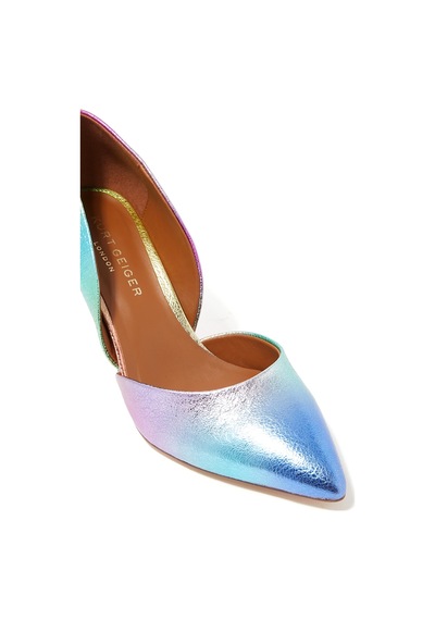 Kurt Geiger Parlak Metalik Deri D'orsay Topuklu Ayakkabı Acı Kahverengi