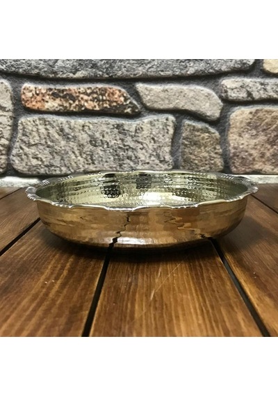 Nikel Kaplama Bakır Hamam Tası 18 Cm Gümüş