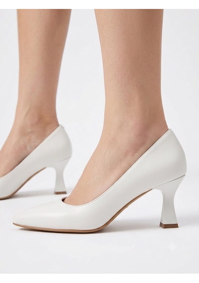 Asmi Shoes Kadın Flora Beyaz 6 Cm İnce Topuklu Stiletto
