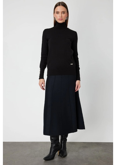 On Fashion Kadın Siyah Boğazlı Kazak 63503 Siyah