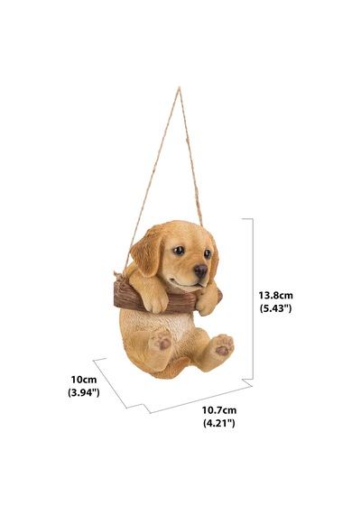 Gift Ltd Hi Line 87704-ı Asılı Golden Retriever Köpek Yavrusu Dış Mekan Heykelcik, Taba Kahverengi