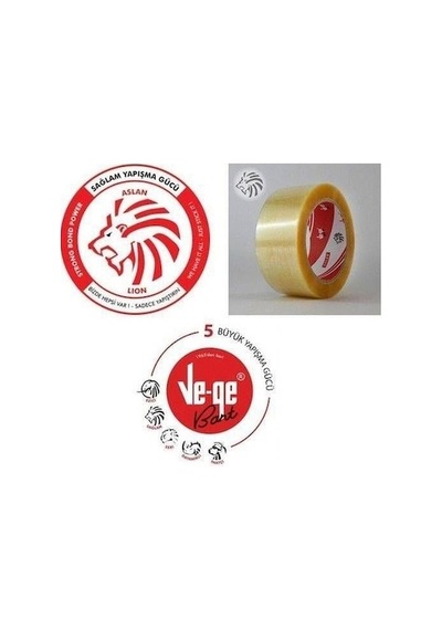 Ve-ge Aslan Şeffaf Koli Bandı 45 Mm X 100 Mt 4 Adet 4