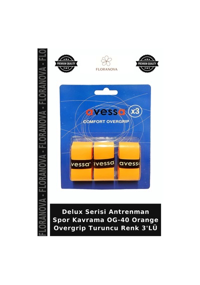 Delux Serisi Antrenman Spor Kavrama Og-40 Orange Overgrip Turuncu Renk 3'lü