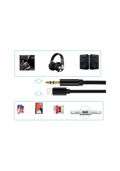 Microcase AL2959 Lightning to 3.5 mm Aux Çevirici Kablo Siyah