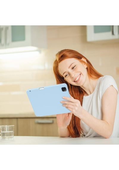 Apple Uyumlu iPad, Pro 12.9 5. Nesil 2021 Kılıf Kalem Bölmeli Smart Case
