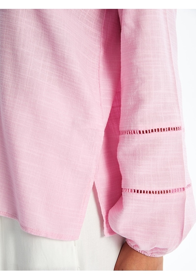 Lcwaıkıkı Classic Pembe Kaçık Yaka Oversize Bluz