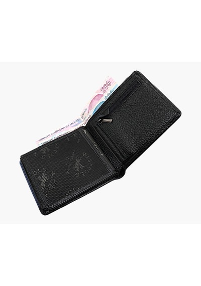Westpolo Hakiki Deri Kağıt Para Ve Bol Kart Bölmeli Slim Unisex Cüzdan - Siyah-lacivert Siyah-cr Lacivert