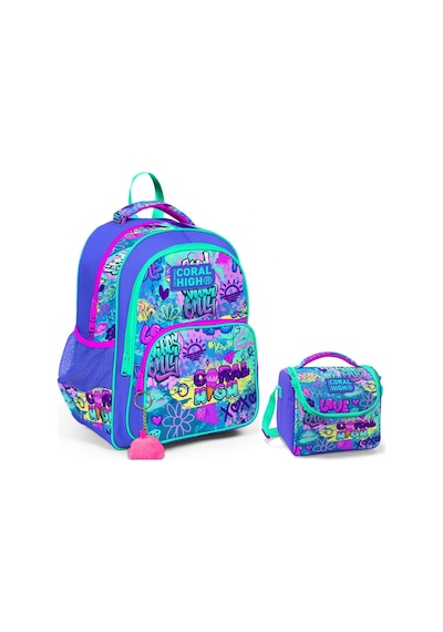Coral High Lavanta Grafiti Kız Çocuk İlkokul Çantası Ve Beslenme Çantası Seti