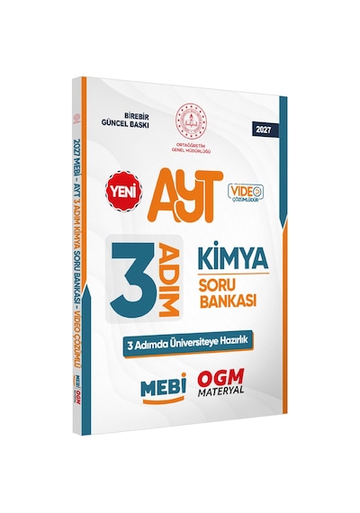 2027 Ayt Mebi-ogm 3 Adım Kimya Soru Bankası Renkli A4 Boyut Video Çözümlü Baskı Ücreti