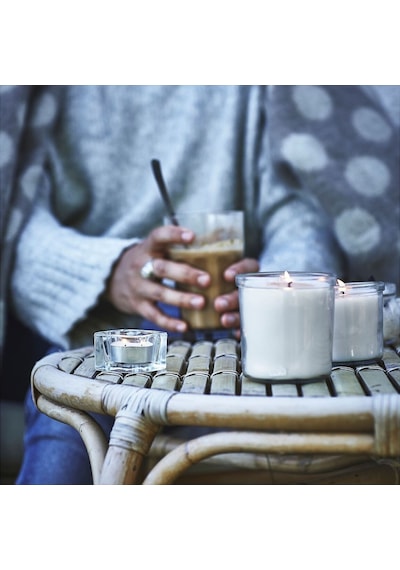 Kokulu Tealight Mum, Açık Bej, 3.5 Saat, Vanilya Acı Kahverengi