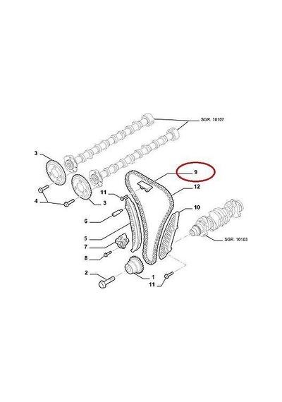 OPAR 9659680180 Eksantrik Zincir Klavuz Ducato-Jumper-Boxer 2.2HDI