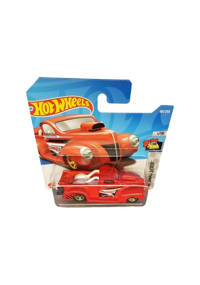 40 Ford Pickup - Hw Drag Strip 1/10 - Hcx61 - Short Card - Edelbrock - Kırmızı - Mattel 2022