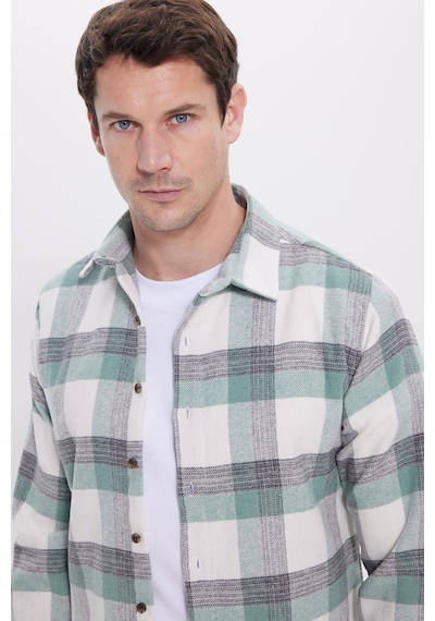 Tudors Erkek Slim Fit Dar Kesim Kareli Kışlık Oduncu Gömlek-42210 Mint Tudors Erkek Slim Fit Dar Kesim Kareli Kışlık Oduncu Gömlek-42210 Mint