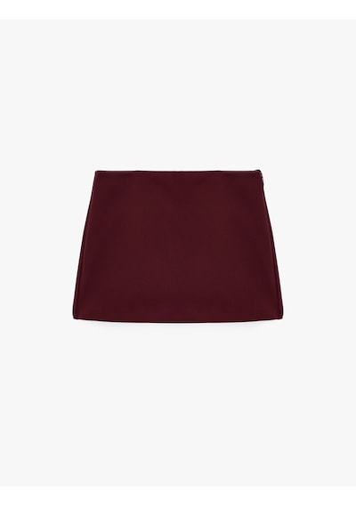 Koton Slim Fit Cep Detaylı Mini Şort Etek Mor 7wak70011pw