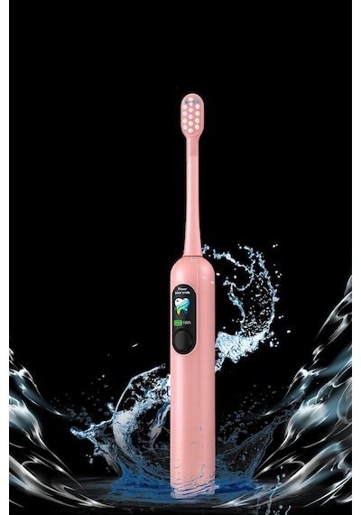 Mioji Oral B8 Care Şarj Edilebilir Diş Fırçası Pembe + 3 Yedek Başlık ve Taşıma Çantası