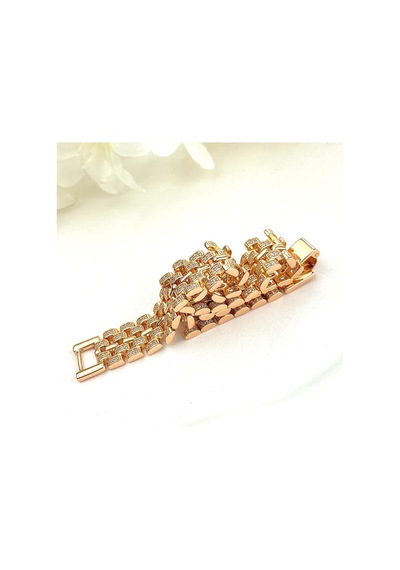 Hasır Bileklik Kuyumcu Model Zirkon Taşlı Çelik Kararmaz Xuping Vip Seri Yüksek Kalite Rose Gold