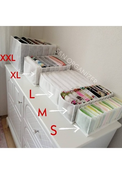 Cepli Organizer L Boy 8 Gözlü Kumaş Siyah Diğer
