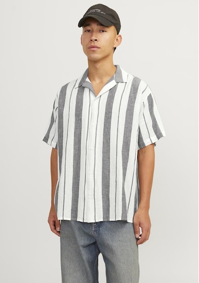 Jack & Jones Erkek Rahat Kesim Çizgili Gömlek - Luke 12255235 Tap Shoe Kiremit