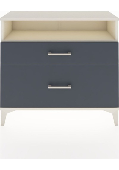 Arges Şifonyer Tek Raflı 2 Çekmeceli 88x30x80 Aytaşı-antrasit Aytası