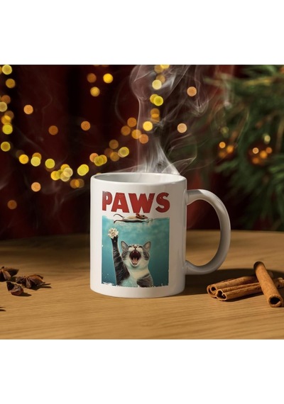 Kedi Baskılı Kupa Bardak Paws Komik Baskılı Hediyelik Çay Kahve Kupası Diğer