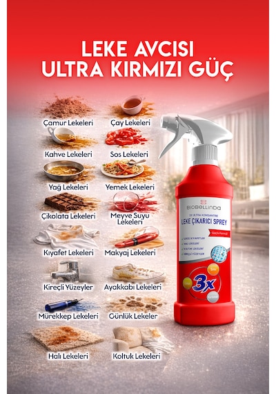 Doğal Konsantre Leke Çıkarıcı Sprey Temizleyici 450 Ml
