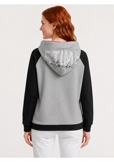 Neden Tekstil Kadın Kapüşonlu Siyah Gri Sweatshirt